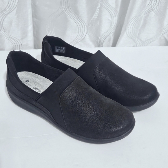 Clarks Cloudsteppers Sillian Bliss Black Women's Flat Loafers Sz 9.5 - Picture 1 of 6